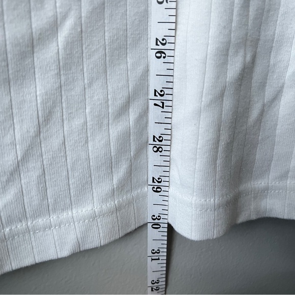 Rough Dress Plain White Ribbed Polo Shirt - Large - Picture 10 of 11